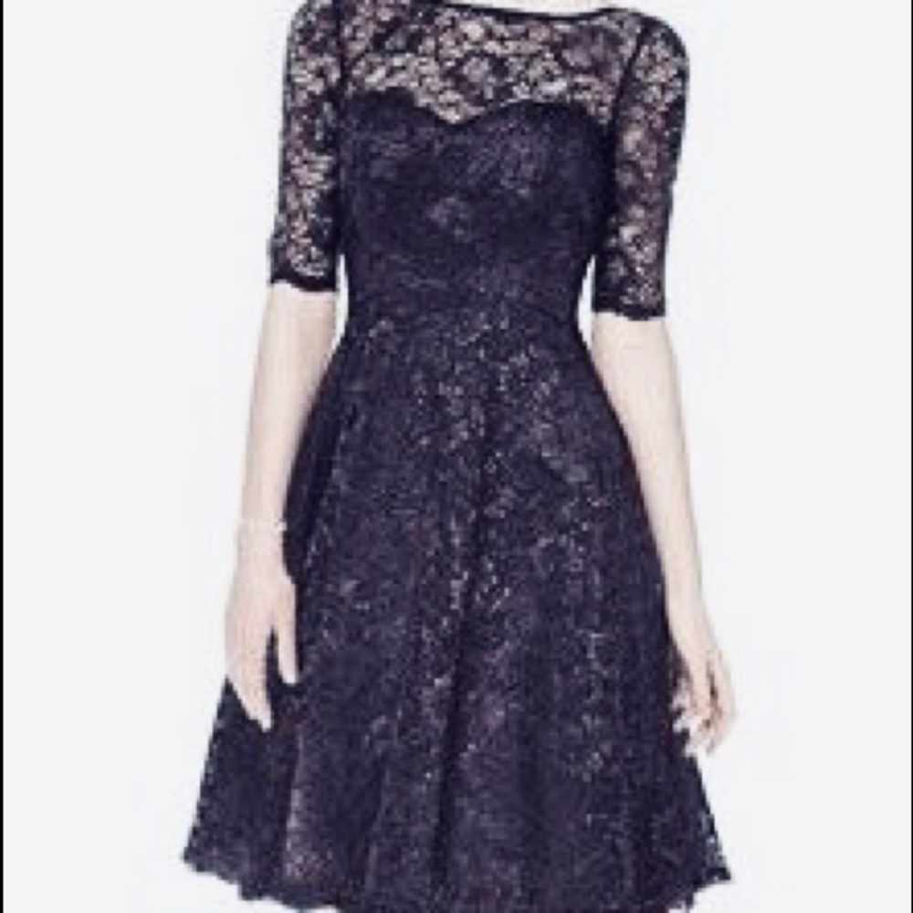 David’s Bridal Navy Blue Boat Neck Party Dress 2